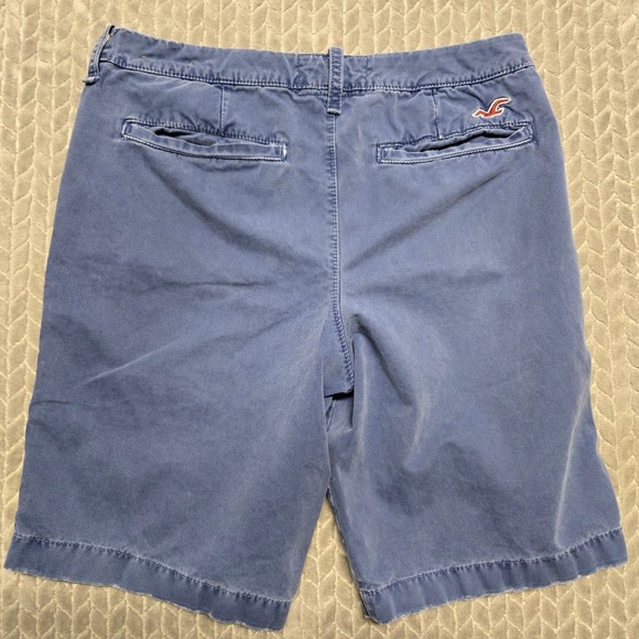 Hollister Mens Blue Chino Shorts Size 31 Button Fly Cotton Twill 3H0502 - Picture 9 of 10